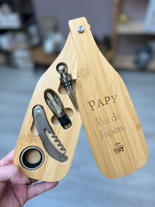 Coffret planche à découper sommelier papy