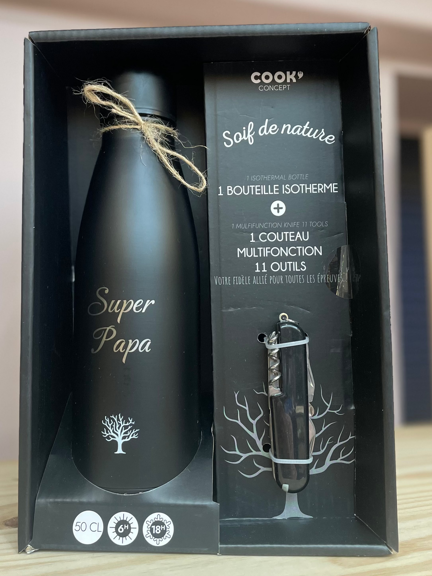 Coffret bouteille isotherme papa