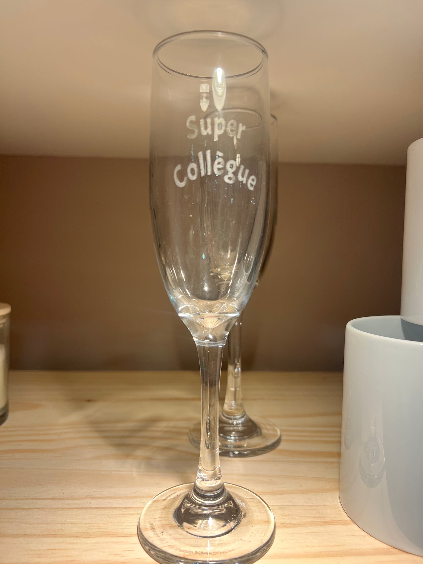 Coupe champagne gravé super collègue