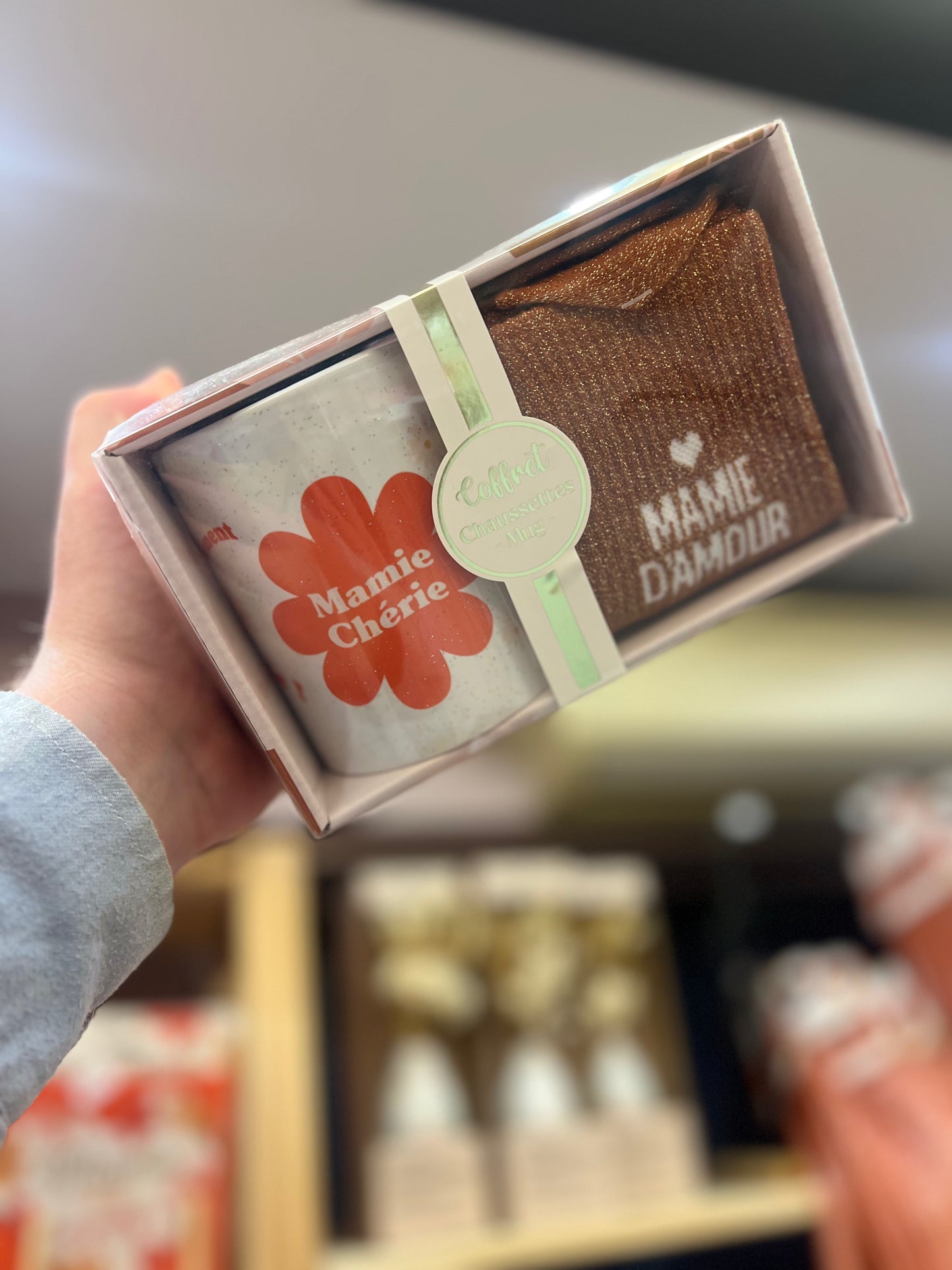 Coffret mug et chaussettes paillettes