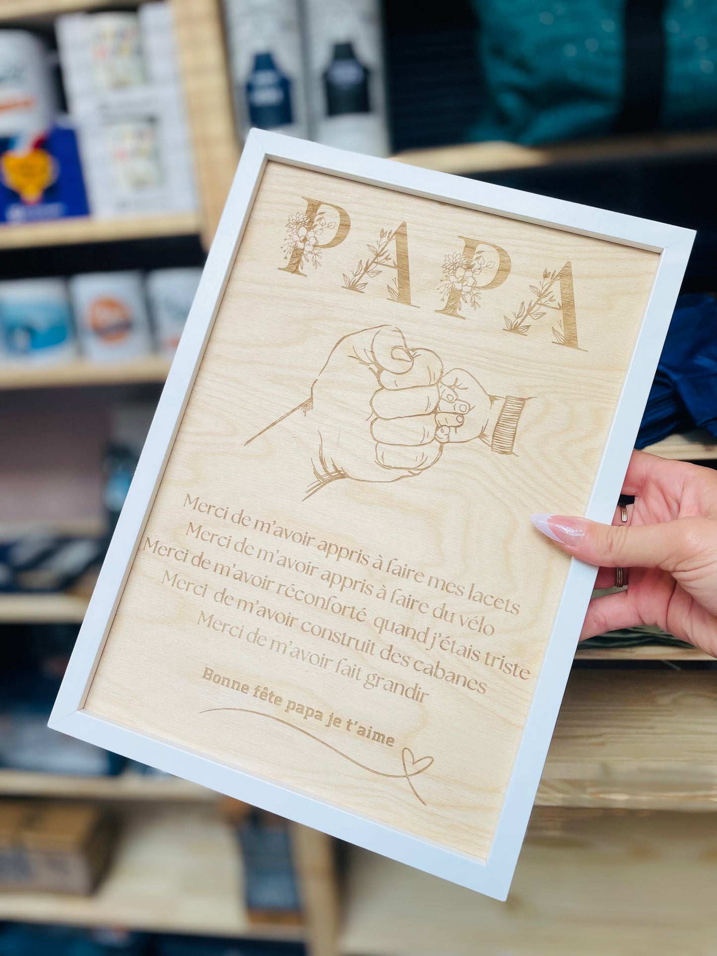 Cadre personnalisé  gravé Papa