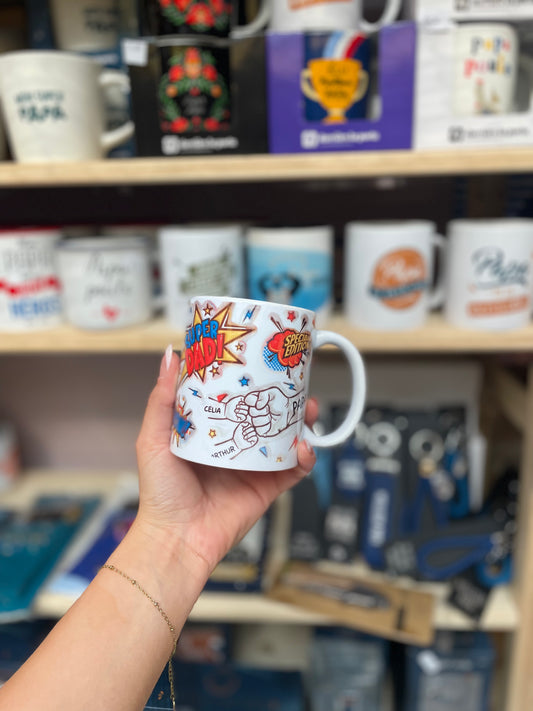 Mug personnalisé papa super héros