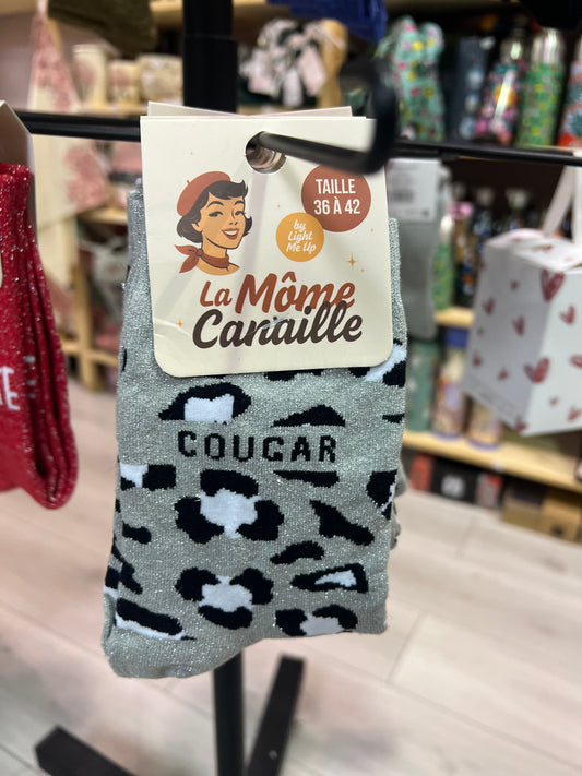 Chaussette paillette cougar