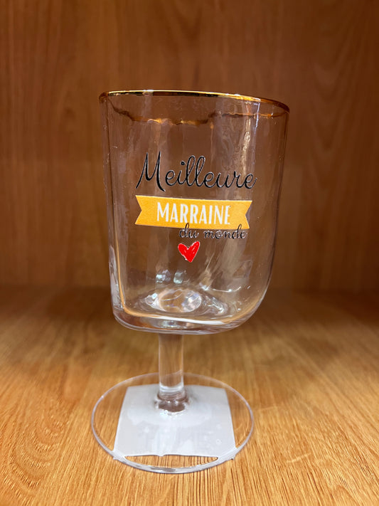 Verre coeur marraine