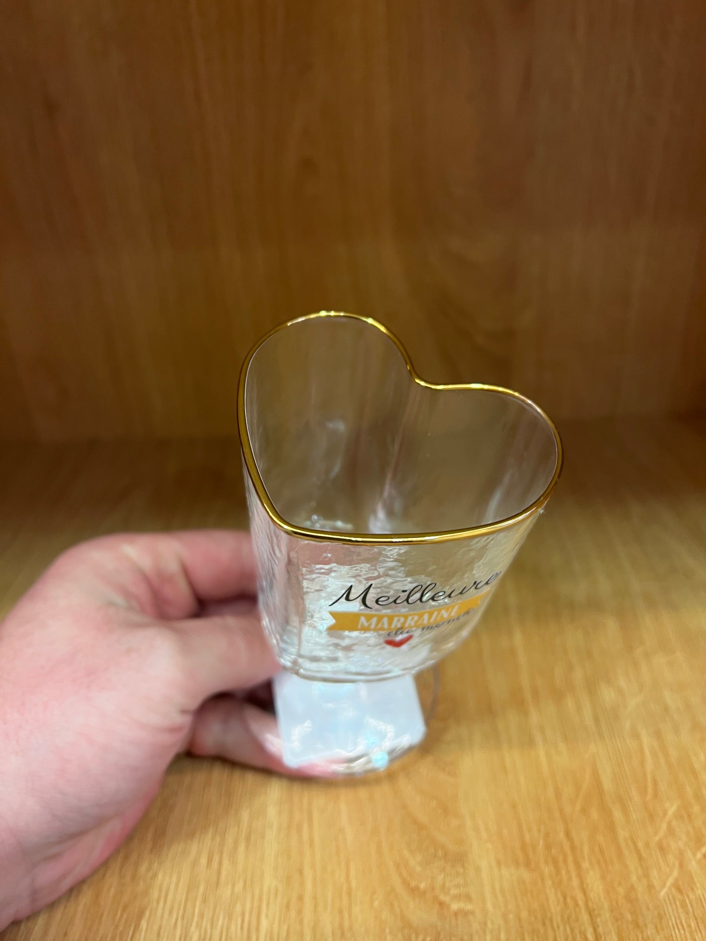 Verre coeur marraine