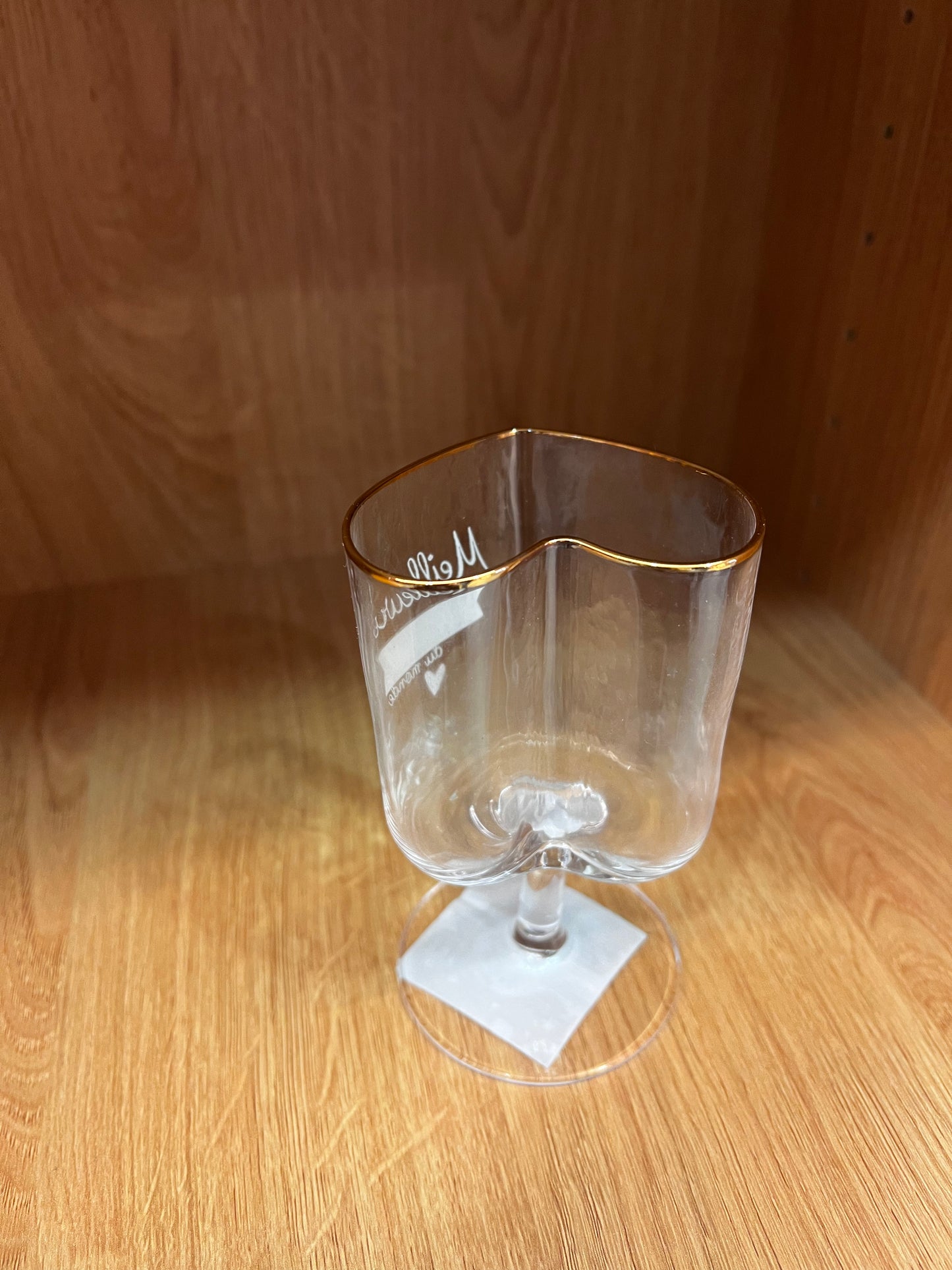 Verre coeur marraine