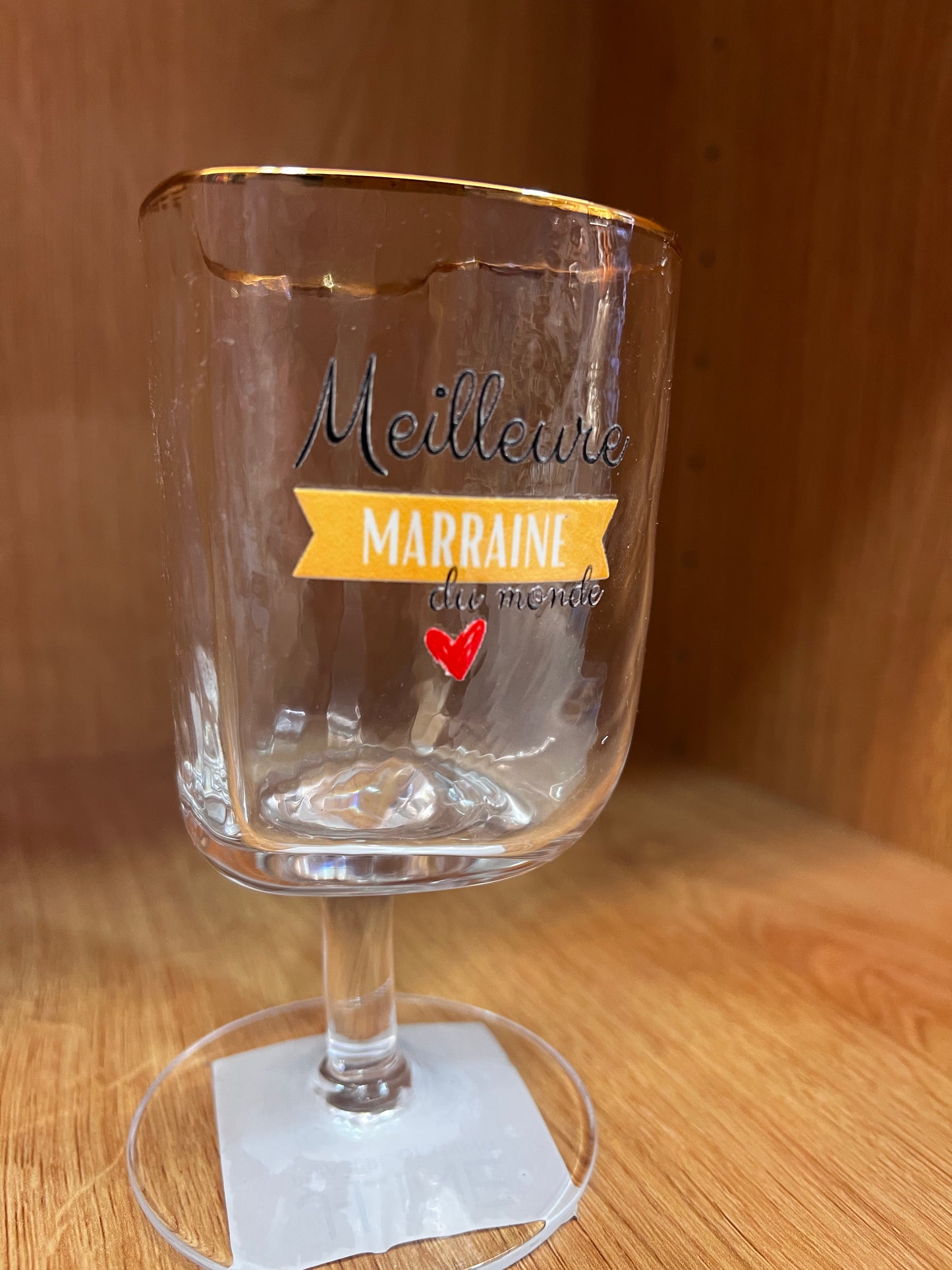 Verre coeur marraine