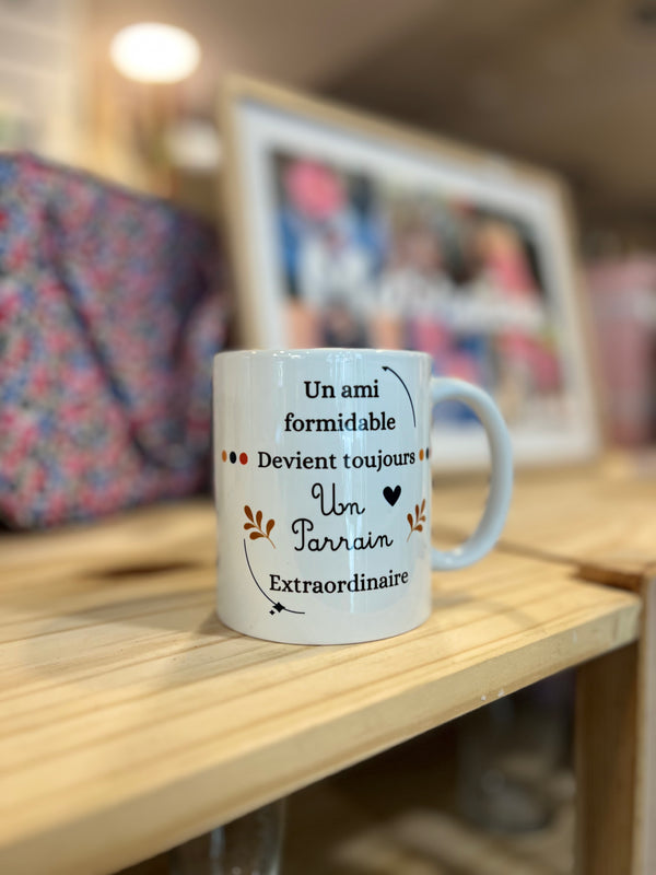 Mug personnalisé Parrain – texte et photo