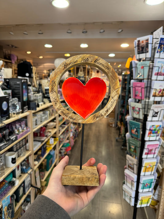 Décoration en bois coeur personnalisable