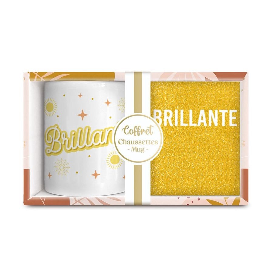 COFFRET MUG/CHAUSSETTES PAILLETTES "BRILLANTE"