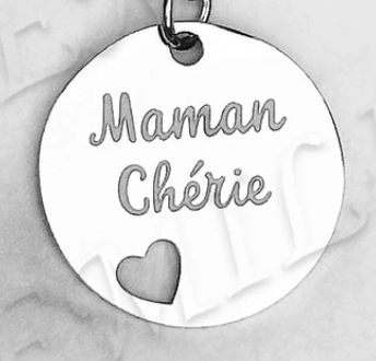 Collier médaille ronde "Maman Chérie"