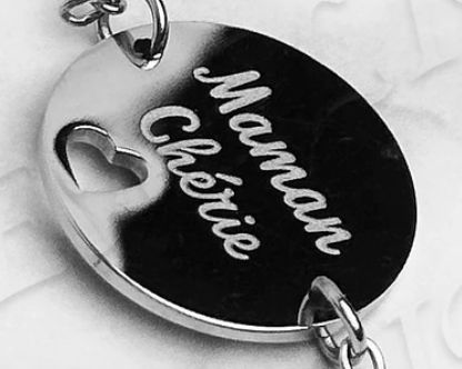 Bracelet Médaille ronde "Maman chérie"