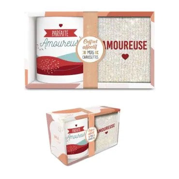 COFFRET MUG/CHAUSSETTES PAILLETTES "AMOUREUSE"