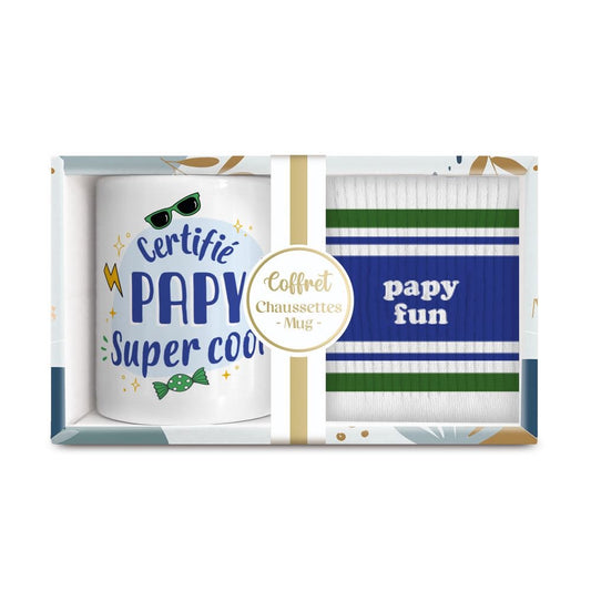 Coffret mug chaussette papy fun