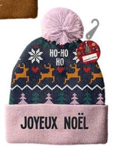 BONNET DE NOËL PAILLETTES "JOYEUX NOEL"