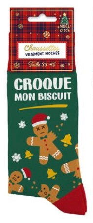 CHAUSSETTES DE NOËL HOMME "CROQUE MON BISCUIT"