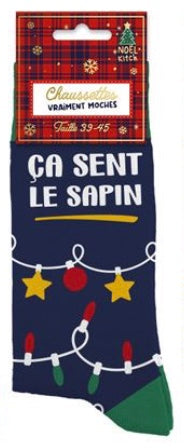 CHAUSSETTES DE NOËL HOMME "ÇA SENT LE SAPIN"