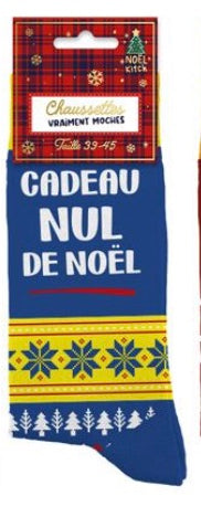 CHAUSSETTES DE NOËL HOMME "CADEAU NUL DE NOËL"