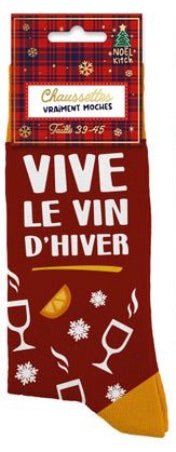 CHAUSSETTES DE NOËL HOMME "VIVE LE VIN D'HIVER"