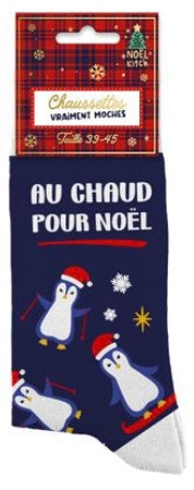 CHAUSSETTES DE NOËL HOMME "AU CHAUD POUR NOËL"