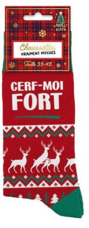 CHAUSSETTES DE NOËL HOMME "CERF MOI FORT"