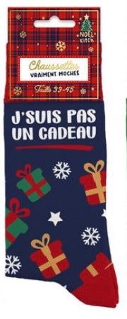 CHAUSSETTES DE NOËL HOMME "J'SUIS PAS UN CADEAU"