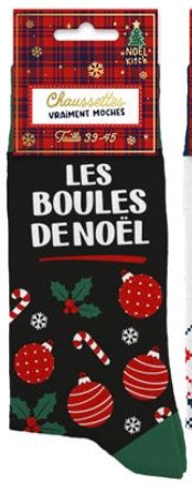 CHAUSSETTES DE NOËL HOMME "LES BOULES DE NOËL"