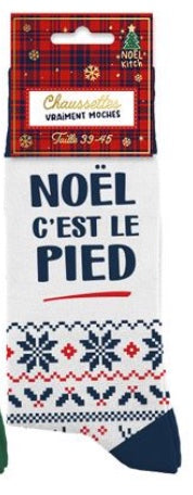 CHAUSSETTES DE NOËL HOMME "NOËL C'EST LE PIED"