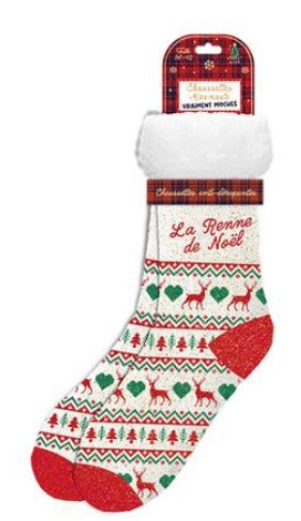 CHAUSSETTES MOUMOUTE PAILLETTES "LA RENNE DE NOËL"