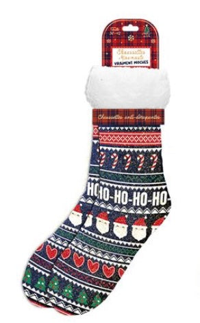 CHAUSSETTES MOUMOUTE PAILLETTES "HO HO HO"