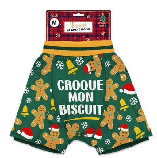 BOXER DE NOËL "CROQUE MON BISCUIT"