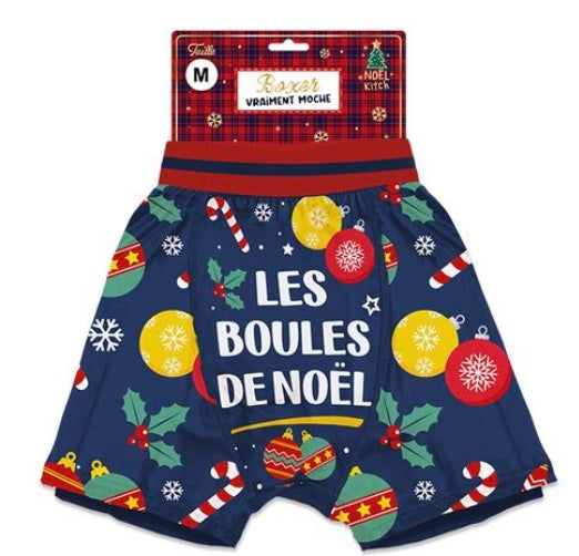 BOXER DE NOEL "LES BOULES DE NOËL"