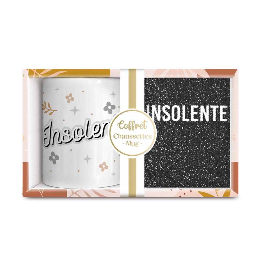 COFFRET MUG/CHAUSSETTES PAILLETTES "INSOLENTE"