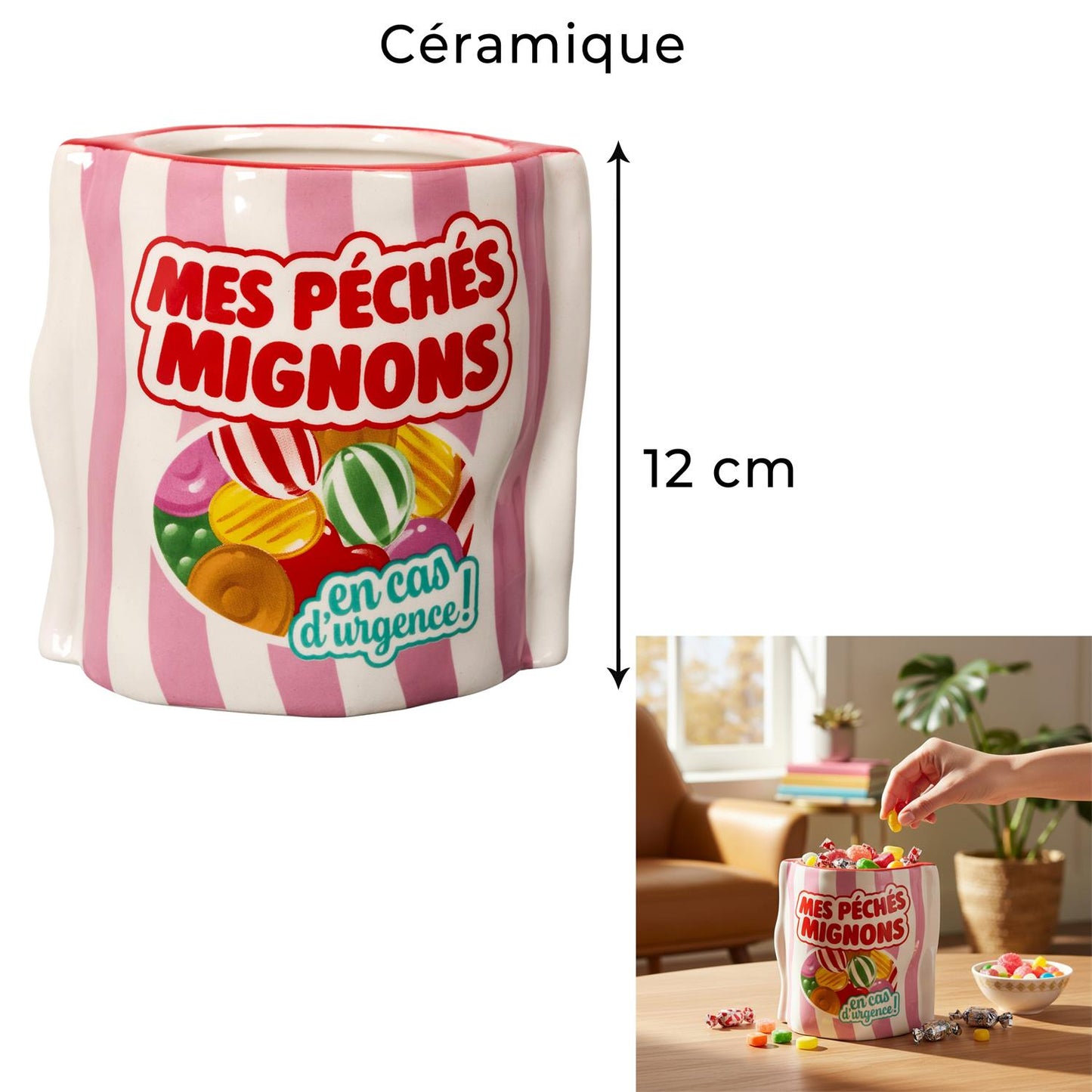 Pot céramique bonbons