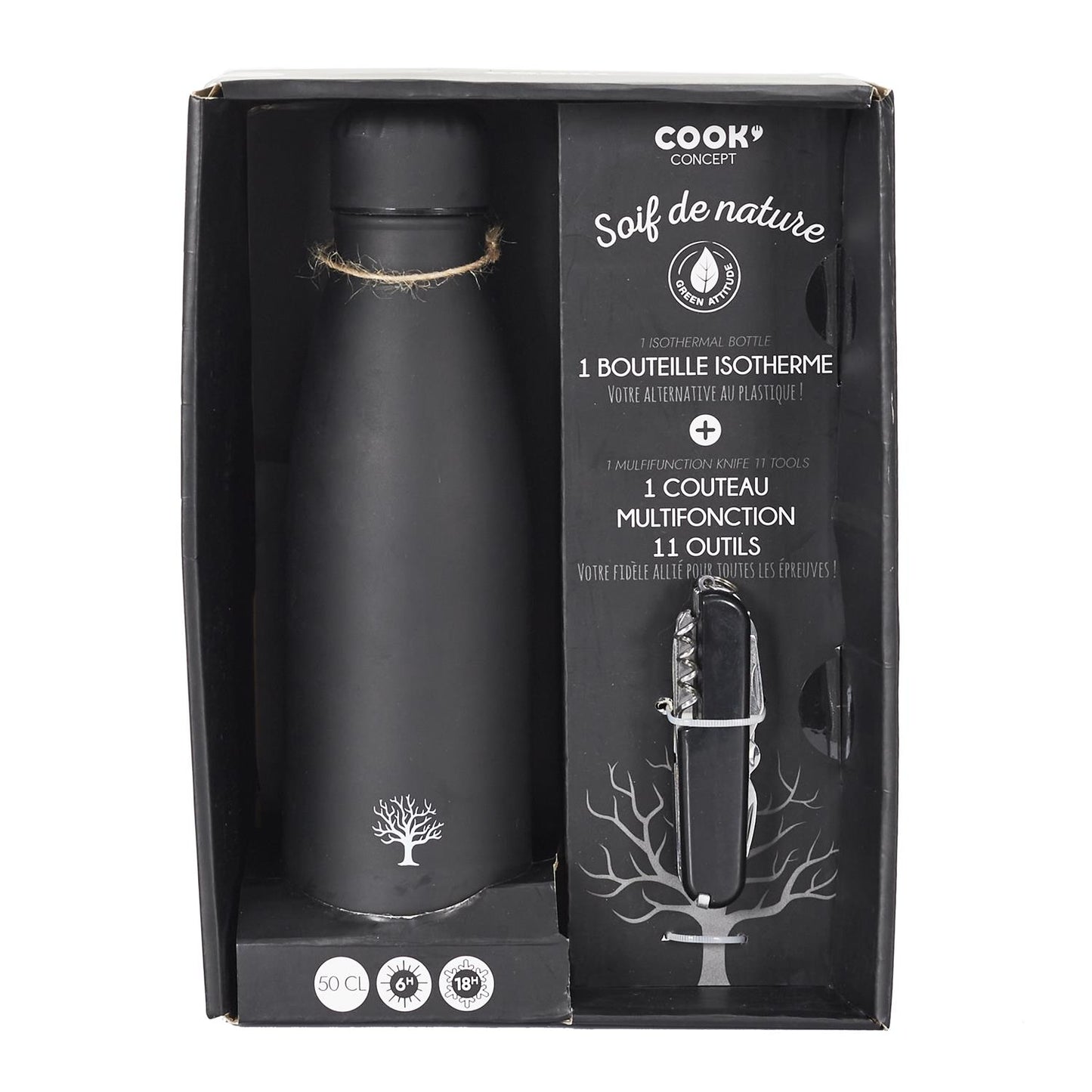 Coffret bouteille isotherme et couteau