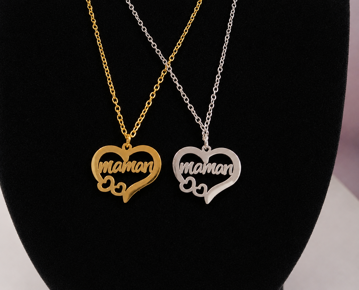 Collier coeur maman