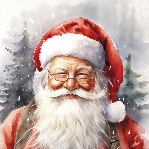 Serviettes Noël Happy Santa 33 × 33 cm – paquet de 20