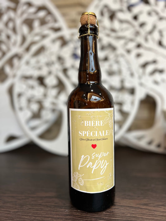 Bière blonde Super Papy 75 cl – cadeau fête des grands-pères