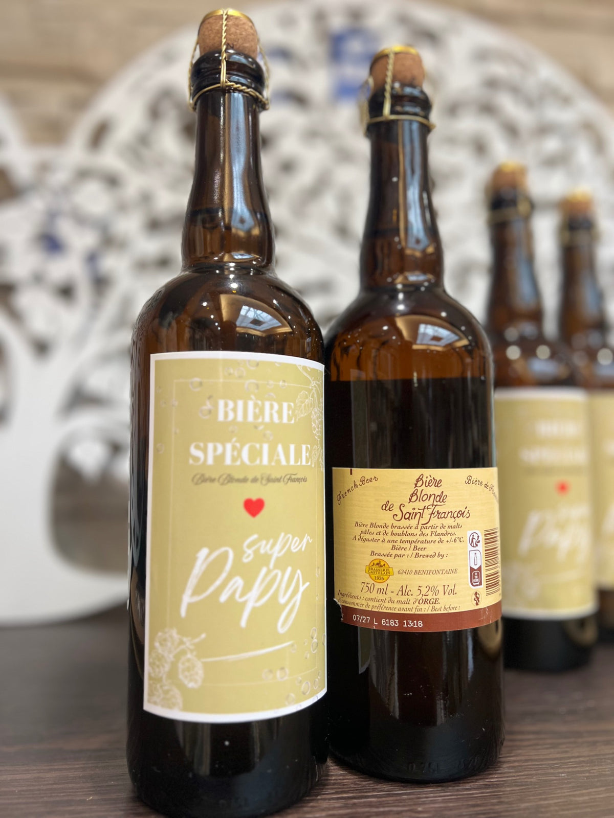 Bière Super Papy 75 cl – bouteille vue de face et de dos
