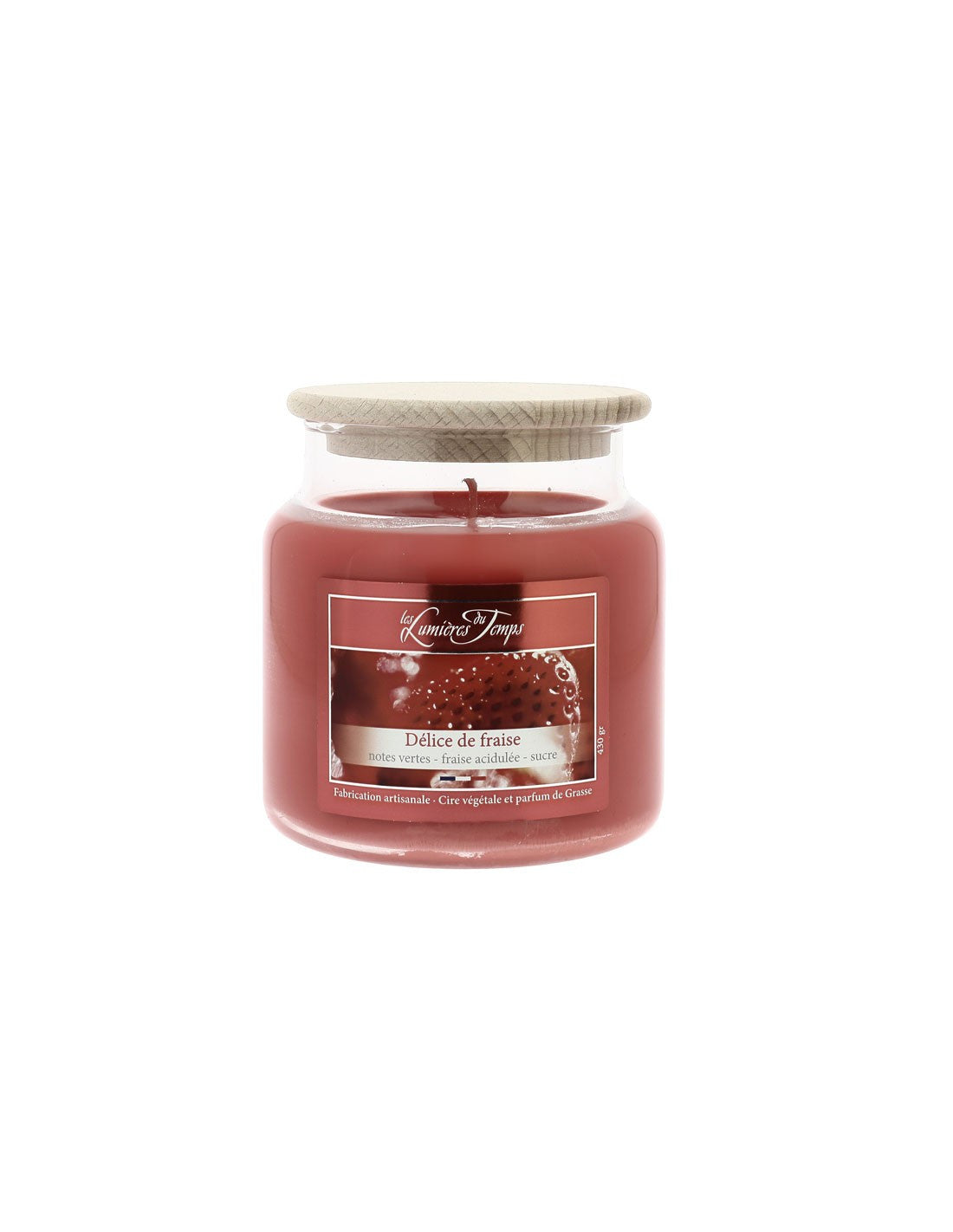 Bougie parfumée Délice de Fraise 430 g – Les Lumières du Temps
