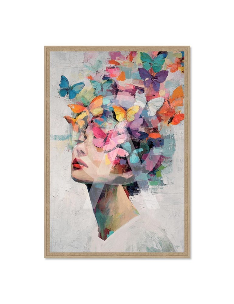 Tableau Orya CAF-26092 encadré chêne – image 60 × 90 cm