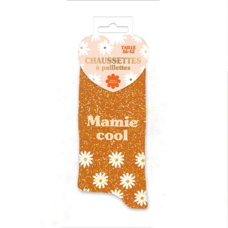 Chaussette paillettes mamie cool
