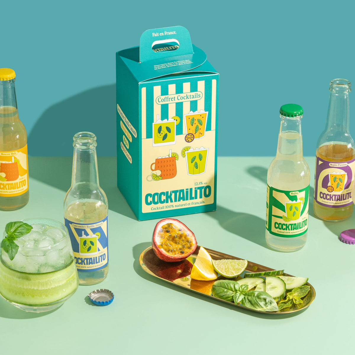 Coffret cocktails assortis Cocktailito – avec alcool 12,5 % – 4 × 20 cl