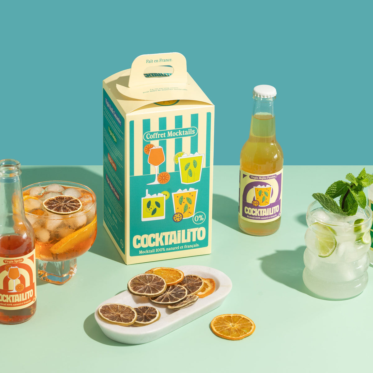 Coffret mocktails assortis Cocktailito – sans alcool 0 % – 4 × 20 cl