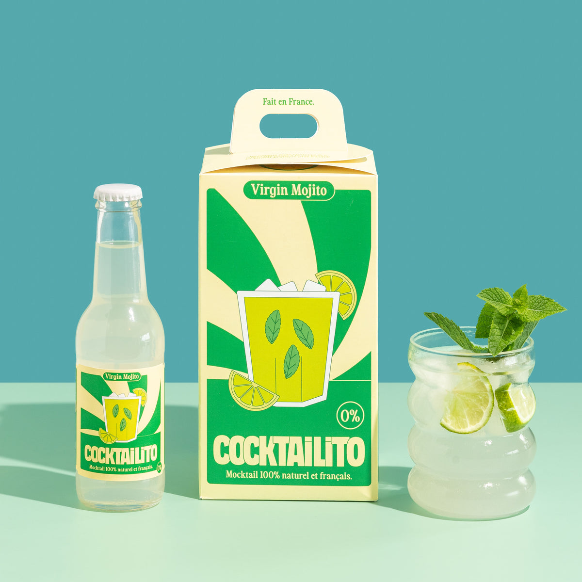 Virgin Mojito Cocktailito – sans alcool 0 % – 4 × 20 cl