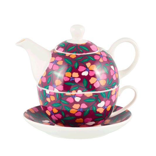 Théière solo avec tasse et soucoupe Saveurs gourmandes – Derrière La Porte