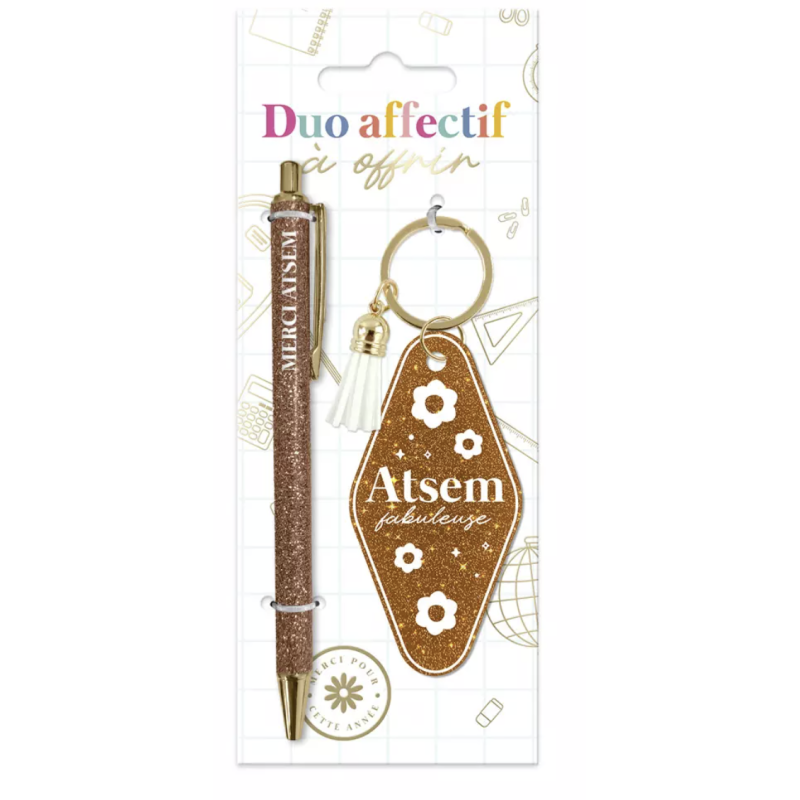 Coffret stylo porte clé ATSEM