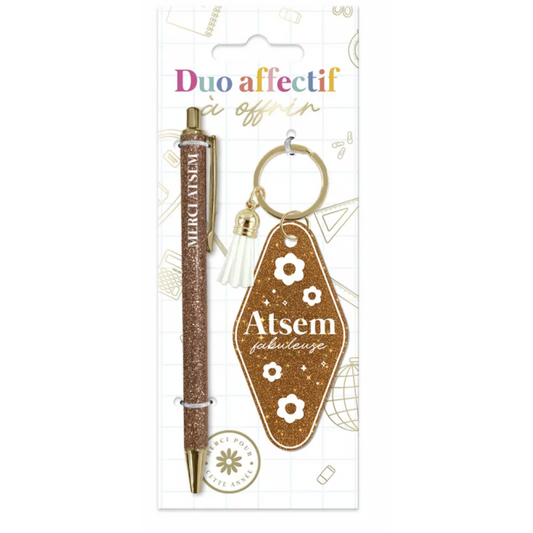 Coffret stylo porte clé ATSEM