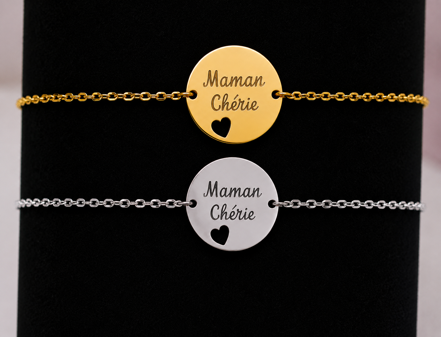 Bracelet Médaille ronde "Maman chérie"
