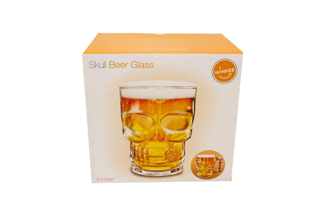 Verre bière skull